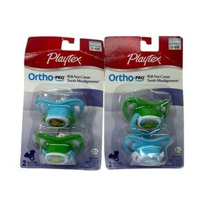 Playtex Ortho-pro Silicone Pacifier Binky 0-6 M Boy dinosaur lion 4